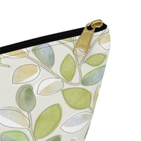 Cherry Plum Leaves Accessory Pouch w T-bottom in Green